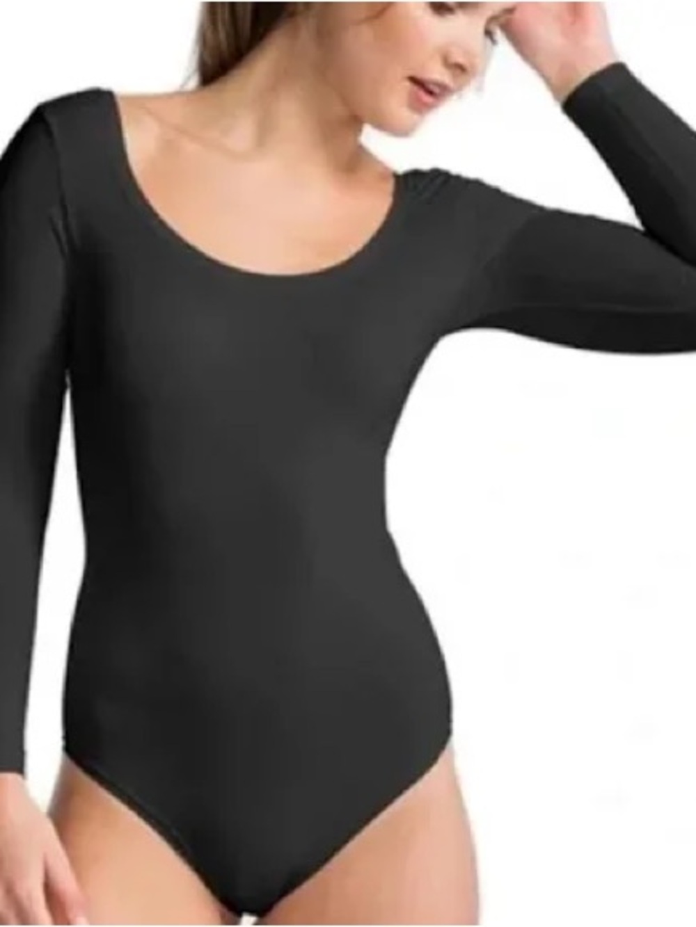 Spanx classic black scoop neck bodysuit medium NEW